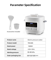 Olla a presión eléctrica Olla caliente 4L con 12 en 1 Programas de cocina 1300W Panel de control colorido multifunción Pantalla LCD