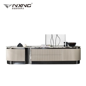 Mueble para <span class=keywords><strong>TV</strong></span> de Acero Inoxidable al Mejor Precio con Cubierta de Mármol, 3 Cajones de Almacenamiento para Apartamentos, Compatible con Televisores de 65+ Pulgadas - Product Image 4