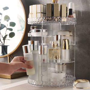 Organizador de Maquillaje Transparente de Plástico, Caja de Almacenamiento de Cosméticos de Escritorio, Ajustable, Giratorio 360° - Product Image 3