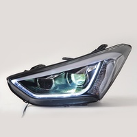 Ensemble de phares pour Santa Fe IX45 2013-2016 LHD/RHD, lumière laser modifiée, sourcil lumineux DRL, lentille de projecteur à double faisceau, 12V 60W