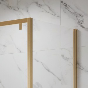 Kamalu KSA5000G moderna cornice oro doccia schermo 8mm vetro con disegno scorrevole rettangolo vassoio 80x130 per uso domestico - Product Image 3