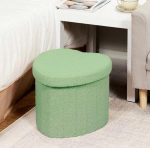 Otomana Plegable de Almacenamiento 38*38*36cm, Reposapiés Redondo con Asiento Acolchado de Espuma Gruesa - Product Image 5