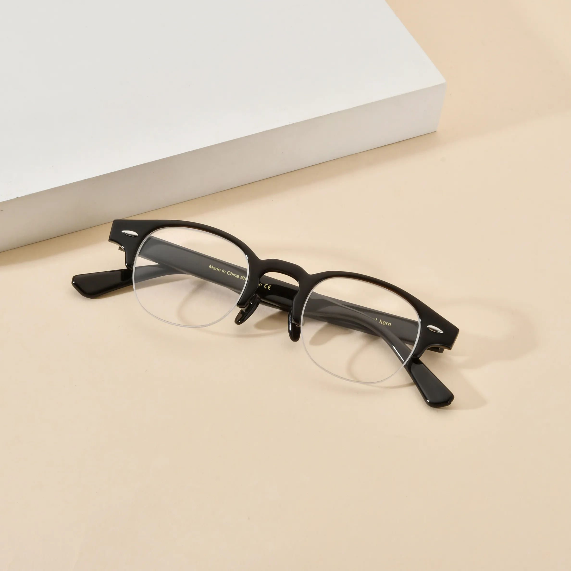 New Arrival Most Popular Optical Glasses Browlines Black Gold Silver Glasses Eyewear Eyeglasses Frames