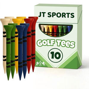Tees de golf en bambou rayés noir vague, boîte de 10 pièces, 54mm 70mm 83mm, vente en gros, en vrac, pour tournoi, pack cadeau pour joueurs - Product Image 1