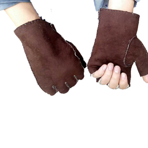 Double face en peau de <span class=keywords><strong>mouton</strong></span> Mérinos mignon femmes mitaines gants - Product Image 6