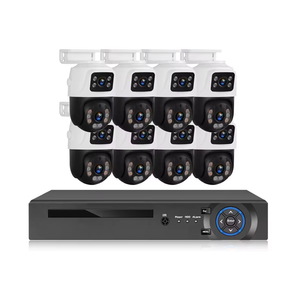 Tahan Cuaca IP66 akses jarak jauh cerdas gerak pelacakan penglihatan malam HD POE Kit pengawasan 8CH IP PTZ sistem kamera keamanan