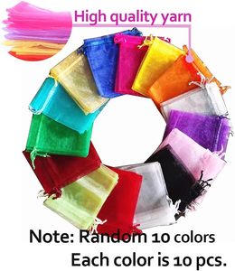 50 à 100 sacs cadeaux en organza transparent avec cordon de serrage, pochettes à bijoux, sacs cadeaux pour mariage, fête, Noël, petits sacs cadeaux en maille - Product Image 2