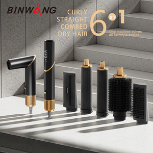 Binwang New Professional Salon 6-in-1 Multi Styler Comb Low Noise Foldable <strong>Hair</strong> Dryer Brush High Speed <strong>Hair</strong> <strong>Straightener</strong> <strong>Curler</strong> - Product Image 1