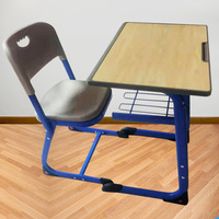 Meubles scolaires modernes, ensemble bureau et chaise pour étudiants, table d'étude réglable à siège unique pour salle de classe primaire avec rangement