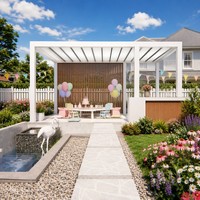 Pergola extérieure imperméable de haute qualité en PVC pour restaurant, auvent rétractable à commande électrique, toit en aluminium, auvent de balcon