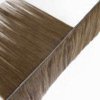 Extensions de cheveux en ruban adhésif russes en gros, 100 % cheveux humains, double trame tissée à la machine, double face, sans PU, à coudre, pour salon