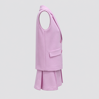 Ensemble de costume western rose pour filles, tissu extensible quadridirectionnel, veste et jupe plissée, tenue d'été pour enfants en deux pièces