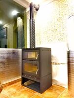 Nouvelle Cheminée Américaine Populaire avec Four 50cm, Poêle à Bois d'Intérieur avec Four, Cheminée de Table Moderne, Cheminée d'Extérieur