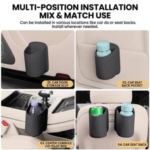 Auto-Getränkehalter Auto-Getränkeaufbewahrungsbox Leder-Getränkehalter Multifunktionale Aufbewahrungsbox Auto-Getränke-Aufbewahrungsbox - Product Image 5