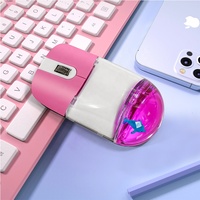 Souris de jeu sans fil Sanlead KE-28, motif dauphin flottant dans l'eau liquide d'aquarium, en acrylique, personnalisable, promotionnelle