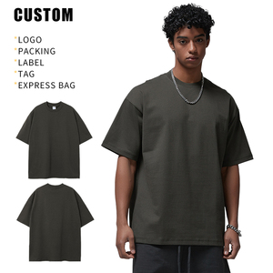 T-shirt surdimensionné en coton 100 %, 300 g/m², tricoté, uni, de haute qualité, vierge, imprimé, streetwear, personnalisé pour homme – Vente en gros OEM - Product Image 3