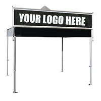 Tente publicitaire en tissu Oxford imperméable imprimée sur mesure, directement de l'usine, ensemble complet de stand ODM, auvent pop-up, drapeaux de marque, fournitures