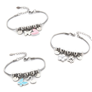 YL vente <span class=keywords><strong>en</strong></span> gros été Couple Bracelet nouveau FashionJewelry directement originaire usine <span class=keywords><strong>en</strong></span> acier inoxydable Bracelet à breloques réglable - Product Image 1