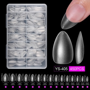 450 Uñas Postizas Mate de Cobertura Completa, Pre-Grabadas, Almendradas y Cuadradas, para Uso en Salones de Belleza y Manualidades de Uñas en Casa - Product Image 6