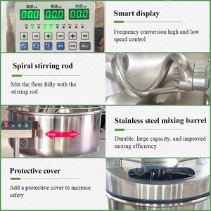Panaderí<span class=keywords><strong>a</strong></span> Harina Amasar Industria Gigante 12 Kilos 8kg Espiral Tamaño pequeño 40 litros Máquina mezcladora <span class=keywords><strong>de</strong></span> masa para pizza - Product Image 4