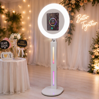 Photomaton portable pour iPad compatible avec les modèles 10.2/10.5/10.9/11/12.9/13 pouces, montage facile, kiosque photo selfie, impression instantanée