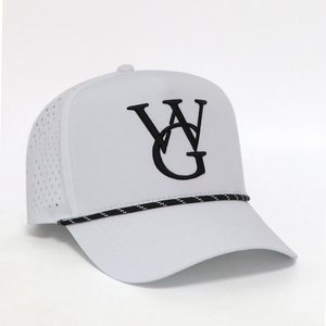 Casquettes 5 panneaux personnalisées OEM, imperméables, avec logo brodé, pour hommes et femmes, légères, pour le sport, les activités de plein air, le golf, casquettes à cordon - Product Image 3