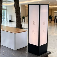 Nouvelle boîte lumineuse publicitaire LED rectangulaire décorative sur pied, résistante aux intempéries, éclairage uniforme et lumineux
