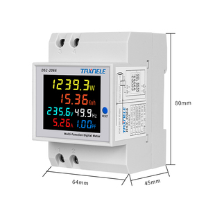 6in1 Din Rail AC Màn hình 110V 220V 380V 100A điện áp hiện tại Hệ số công suất hoạt động kWh Điện năng lượng tần số Meter Volt Amp - Product Image 6
