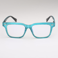 Vente de gros OEM Lunettes de lecture unisexes carrées à la mode, couleurs personnalisables, monture légère bleu/marron
