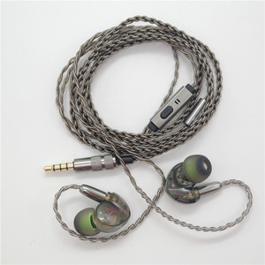 Cable de repuesto para auriculares con cable plateado de 4 hilos MMCX, con micrófono y control remoto para SE835 SE215 SE325 - Product Image 4