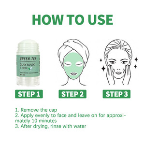 Logo personnalisé marque de distributeur OEM masque de contrôle de l'huile nettoyante pour les pores bâton de masque à l'argile et au thé vert biologique - Product Image 5