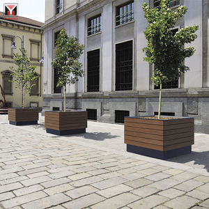 Jardinières, pots de fleurs, mobilier, jardinier d'arbres vue sur parc, <span class=keywords><strong>grand</strong></span> bac à plantes cubique haut de gamme en bois, aménagement paysager en acier, patio en bois, extérieur moderne - Product Image 4