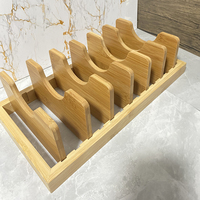 Organisateur de couvercle de casserole en bambou support de couvercle de casserole organisateur de tiroir pour couvercles de casserole casseroles planches à découper et plaques de cuisson assiette à dîner