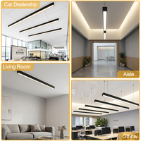 Prix d'usine, luminaire linéaire LED encastré en surface IP20 PC 48W pour salon, bureau, intérieur