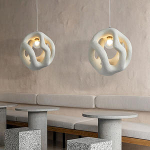 Lampe suspendue industrielle moderne nordique dorée pour <span class=keywords><strong>d</strong></span>écoration intérieure, style Wabi Sabi, en ciment, pour plafond haut, effet nuage - Product Image 2