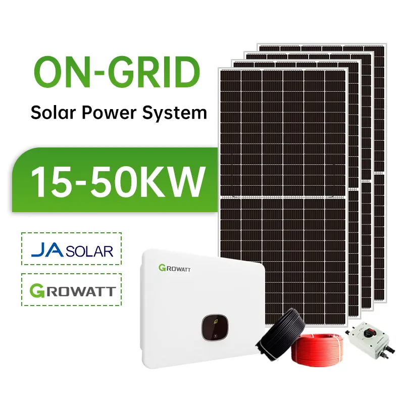 20kw 30kw 40kw 50kw Panneau Solaire Kit Complet 15kw Zonnepaneel Systeem Voor Commerciële Zonnepaneel Kit Zonne-Energie Systeem