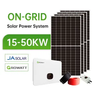 Sistem Panel surya 10KW, Kit Panel surya untuk komersial 15kW 20kW 30kW 40KW 50kW JA/LONGI/TRINA sistem energi surya
