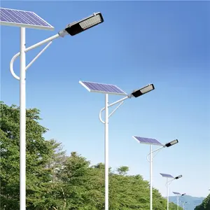 Açık sıcak daldırma galvanizli Q235 çelik sokak ışık direği 3m 4M 5M 6M 8M 10M 12M güneş sokak lambası için kol ile