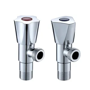 Faucet Accessories 1/2 Inch Chromed Water Stop 90 Degree Handle Quick Open Bathroom Brass Angle Valve