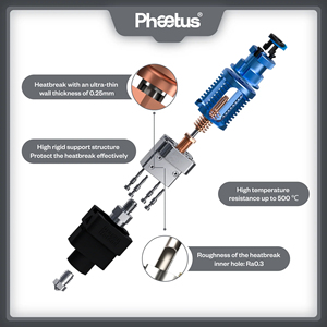 <span class=keywords><strong>Dragon</strong></span> UHF <span class=keywords><strong>Hotend</strong></span> Blau Schwarz 70,5mm 3s Ultra High Flow Kupfer Heat block für 1,75mm Filament Voron Prusa MK3 MK3S - Product Image 5