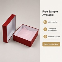 Boîte cadeau rouge avec couvercle amovible, emballage de luxe pour bijoux de mariage, cosmétiques, vêtements et présentation de cadeaux