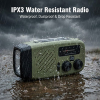 Radio d'urgence portable avec haut-parleur Bluetooth, radio satellite mondiale HD DAB+ FM AM NOAA WB, étanche IPX6, équipement de survie tactique