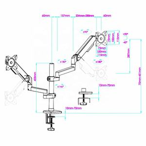 चीन हॉट सेल गैस स्प्रिंग सिंगल मॉनिटर 17-32 इंच की स्क्रीन ऊंचाई समायोज्य स्टील एल्यूमीनियम प्यूसेटो डी मांडो नए उत्पाद - Product Image 2