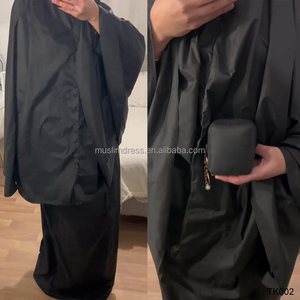 Offre Très Demandée : Robe de Prière Musulmane Légère et Fine Pliable, Ensemble <span class=keywords><strong>2</strong></span> Pièces Couleur Unie Personnalisable, Abaya de Prière Pliante pour Petit Sac - Product Image 5