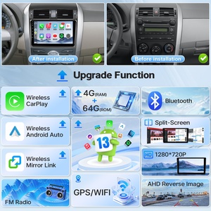 Autoradio Android 4 Core per Toyota Corolla 2009-2013, Stereo con GPS, Navigazione, Carplay, Supporto <span class=keywords><strong>JBL</strong></span>, Doppio Din - Product Image 2