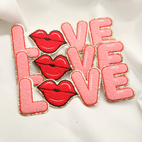 Patchs Chenille Valentine Offre Spéciale Patch personnalisé lettre à paillettes chauffage pour vêtements chapeau fer sur