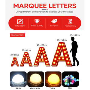 <span class=keywords><strong>Letras</strong></span> <span class=keywords><strong>gigantes</strong></span> de bricolaje, <span class=keywords><strong>letras</strong></span> grandes de marquesina iluminadas, RGB bombilla de luz, letrero de letra de marquesina - Product Image 5