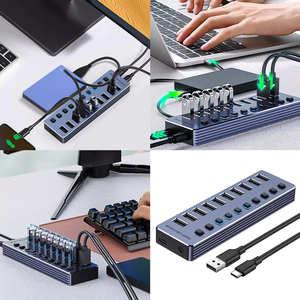 Powered <span class=keywords><strong>USB</strong></span> <span class=keywords><strong>HUB</strong></span> 3.0 PC máy tính 10-Port <span class=keywords><strong>USB</strong></span> <span class=keywords><strong>Hub</strong></span> dữ liệu Splitter với <span class=keywords><strong>c</strong></span>á nhân On/OFF thiết bị chuyển mạch - Product Image 2