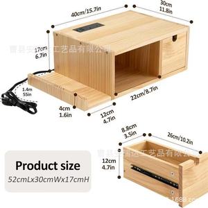Mesita de noche flotante de madera, estante de almacenamiento montado en la pared con cajón para dormitorio - Product Image 4