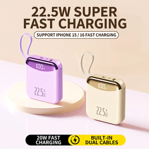 Banco de Energía Portátil de 22.5W con Carga Rápida, Interfaz Tipo C, Pantalla LED Blanca y Enchufe Universal - Product Image 4